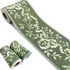 Mesoar generies brand MESOAR - Carta da parati autoadesiva in rattan, motivo floreale, colore verde, bordo decorativo per soffitto, cucina, bagno, camera da letto, bordo 10 cm x 10 m