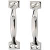 BE-TOOL Confezione da 2 maniglie per focolaio, colore argento, 13,8 cm, per porte esterne in ferro, per cancelli, fienili, capannoni