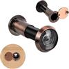 Funnytek Spioncino in ottone con protezione visiva 220° grandangolare, lenti in vetro ottico, foro di 16mm, spioncino in rame anticato con trapano, lunghezza regolabile, spioncino per porte da 35-60mm di