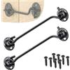LEPEVNEY Gancio per cabina in acciaio inox nero da 15,2 cm e gancio a occhiello per cancello da giardino, chiusura per porta aperta, confezione da 2