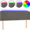 vidaXL Testiera LED grigio scuro 147x16x78/88 cm velluto