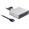 Delock - Hub - 3,5", 5 Gbps, front panel - 10 x SuperSpeed USB 3,0 - Plugin-Modul (64208)