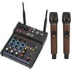 Gistuch Piccolo mixer stereo Bluetooth a 4 canali con 2 microfoni wireless, processore familiare per lo streaming live