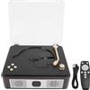 Gistuch Lettore CD vintage, doppio altoparlante Hi-Fi, BT, supporto desktop, SPDIF, USB, AUX, batteria ricaricabile, scatola in legno