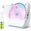 StarTech Lettore CD Bluetooth portatile - Altoparlante integrato - USB/AUX - Radio FM - Ricaricabile - Telecomando - Protezione antipolvere - Bianco