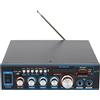 StarTech Amplificatore stereo Bluetooth - Ricevitore Hi-Fi - 2x300 W di picco, 2x30 W RMS - Radio FM, USB, SD, MP3 - 2 ingressi microfono per karaoke - 12 V/5 A, spina UE, nero