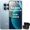 XIAOMI Smartphone Xiaomi Redmi Note 15 Pro, 8/256GB, display AMOLED da 6,77", batteria da 6500mAh, IP65 (resistente alla polvere e all'acqua), colore blu ghiaccio (con cuffie Bluetooth)