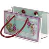 Vesta SHOPPER PICCOLA CHARLOTTE IN CRISTALLO ACRILICO TRASPARENTE E CON DECORO DANUBIO