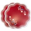 Vesta SET 2 SOTTOPIATTI ARMONIA IN CRISTALLO ACRILICO E ECOPELLE COLORE BORDEAUX
