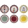 Vesta SET 6 SOTTOBICCHIERI NATALE IN CRISTALLO ACRILICO DECORATO DISEGNO FIABA