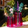 Vesta VASO GRANDE IRIDE IN VETRO TRASPARENTE E CRISTALLO ACRILICO COLORE FUXIA