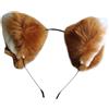VALICLUD Cerchietto Morbido Orecchie da Gatto Marrone, Fascia per Capelli Cosplay Confortevole per Foto e Make-up