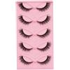Luxorium GVEFETIEE 5 Paia di ciglia finte Fox Eye wispy look naturale banda trasparente set di ciglia