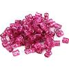 Brrnoo 100 PZ Intrecciare Perline Polsini In Metallo, Nuovi Dreadlocks Colorati Perline Capelli Treccia Anelli Clip Dread Locks, Anelli Polsino Decorazione Dei Capelli Intrecciare Filigrana Tubo(rosa rossa)