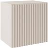Selsey Comodino Camera da Letto Beige Cashmere, Frontali Scanalati, 50 cm Larghezza - Sistema Push-to-Open, 2 Ripiani Interni Elegante e Funzionale, Design Naturale e Durevole ABS