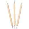 DOITOOL Set di 3 Attrezzi per Modellare Argilla 3 Punte a Sfera in Legno e Acciaio Inox, per Incisione Liscia e Sbalzo di Ceramica e Pasta Modellabile