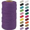Uiopa Corda Macrame 2mm x 100m, Natural Cotone Filo Macrame Corda Colorata Spago Fai da Te Cordoncino per Uncinetto, Arazzo da Parete, Appendere Le Piante, Decorazioni, Acchiappasogni (Viola Scuro)