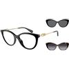 Emporio Armani EA4213U 50171W | Occhiali da Vista con Clip da Sole | Prova Online | Plastica | Cat Eye, Ovali / Ellittici | Nero | Adrialenti