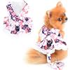 PAIDEFUL Pettorina e guinzaglio per cani con fiocco floreale per gatti e ragazze, vestiti morbidi per cuccioli, rosa, L