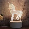 Mengjay Luce Notturna Unicorno 3D, LED Illusione Lampada, LED da Tavolo Illuminazione,Luce del Sonno del bambino, Regali per Feste di Compleanno per Bambini