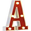 DUBENS - Luci LED con numero illuminato, luci notturne creative, luci a LED, lettere dell'alfabeto inglese, numeri, alfabeto, luci decorative, funzionamento a batteria, A
