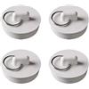 Supertool Set di 4 tappi di scarico universali in gomma con anello di sospensione, per vasca da bagno, bagno, lavabi (da 50 a 55 mm)
