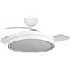 YATEK Mia - Ventilatore da soffitto con luce LED da 60 W, pale estensibili, motore DC ultra silenzioso, diametro 107 cm, telecomando, 3 colori di luce dimmerabili, funzione estate/inverno, moderno