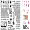 CRASPIRE Diario Giornale Timbro Trasparente per Creazione Biglietti Parole Timbri Trasparenti In Gomma Riutilizzabili Forme Miste Timbro In Silicone Artigianato Fai Da Te Scrapbooking Foto Album Fogli