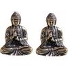 LiJuanWang Statuette piccolo Buddha,2 pezzi Mini statua di Buddha Statua Portafortuna,Statuetta Decorativa Zen e Feng Shui,Decorazione Feng Shui Porta Felicità Interni,2,8 X 2,4 cm