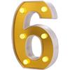 DUBENS - Luci LED a forma di lettere dell'alfabeto e numeri, luci LED con numero illuminato, per feste, matrimoni, ricevimenti, casa, compleanno, bar, decorazione con luci dorate, funzionamento a