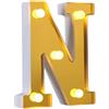 DUBENS - Luci LED a forma di lettere dell'alfabeto e numeri, luci LED con numero illuminato, per feste, matrimoni, ricevimenti in casa, bar, compleanni, decorazione con luci dorate, funzionamento a