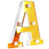 DUBENS - Luci LED a forma di lettere dell'alfabeto e numeri, luci con numero illuminato, per feste, matrimoni, ricevimenti, compleanni, bar, decorazione a luce dorata, funzionamento a batteria, A