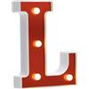 DUBENS - Luci LED con numero illuminato, luci notturne creative, luci a LED, lettere dell'alfabeto inglese, numeri, alfabeto, luci decorative, funzionamento a batteria, L