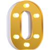 DUBENS - Luci LED a forma di lettere dell'alfabeto e numeri, luci con numero illuminato, per feste, matrimoni, ricevimenti, casa, compleanno, bar, decorazione con luci dorate, funzionamento a batteria