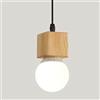 Mengjay E27 Retro Lampadario Lampada a Sospensione in Legno E27 Plafoniera Interni in Legno Lampadario Lampade a Sospensione, Moderna Camera Dei Bambini Semplice Lampadario (senza lampadine) Tipo A