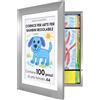 Americanflat Cornice Porta Disegni per Bambini (Argento) - Cornice A4 da Parete con Passepartout e 25,5x32 cm Senza Passepartout - Apertura Frontale con Vetro Infrangibile