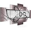 Runa Art - Quadri Astratto 200 x 100 cm 5 Pezzi XXL Decorazione Murale Design Grigio Rosa 101151a