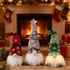 Bseical 3 Pezzi Gnomo Natalizio Illuminato Babbo Natale, Elfo Natale Bambola Di Peluche Decorazioni, Bambola Senza Volto Con Gambe,Luminose Di Natale Decor Di Peluche, A Batteria (breve, Rosso grigio verde)