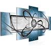 Runa Art - Quadri Astratto 200 x 100 cm 5 Pezzi XXL Decorazione Murale Design Blu Grigio Bianca 101151b