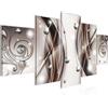 Runa Art - Quadri Astratto 200 x 100 cm 5 Pezzi XXL Decorazione Murale Design Beige Marrone 017951a