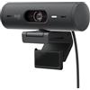 Logitech Brio 500 Webcam Full HD Correzione Luce, Show Mode, Microfono Riduzione del Rumore, Copertura Privacy, Streaming, Funziona con Microsoft Teams, Google Meet, Zoom, Cavo USB-C - Grafite
