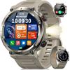 Blackview Smartwatch Uomo, Orologio Intelligente Fitness con Chiamate Bluetooth,1.45" Militari Smart Watch Tracker 100+ Modalità Sportive per Cardiofrequenzimetro,SpO2, Torcia,Bussola per Android iOS
