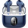QXQ Cuffie Bluetooth, 2026 Nuovo Auricolari Bluetooth 5.4 Hi-Fi Stereo con 4 ENC Mics, 40 Ore Mini Cuffie Wireless Cancellazione Rumore Cuffiette Bluetooth, Cuffie Senza Filo per Android/iOS, Blu
