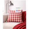 texpot Federa per cuscino 40 x 40 cm 20 mm a quadretti zip rosso/bianco 100% cotone