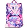 SJ GANG STYLE JAM GANG Zaino Scuola Estensibile Big FLUFFY PINK GIRL, Viola, 24 L, Zip laterali, Applicazioni pelose, Portachiavi astronauta, Tasca portaborraccia, Elementari e medie, Bambina, Ragazza
