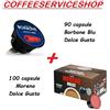 caffe' borbone 190 capsule compatibili dolcegusto : 90 borbone miscela blu + 100 caffe' moreno
