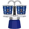 Bialetti Set Mini Express Natale 2025, Moka in Alluminio, Caffettiera Blu con 2