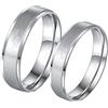 Homxi Anello Incisione,Fedine Acciaio Inossidabile Argento Anello con 6/8MM Rotondo Semplice Anelli di Matrimonio Coppia Donna 25(65mm) + Uomo 25(65mm)