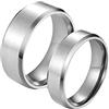Homxi Anello con Nome Personalizzabile,Anelli Unisex Acciaio Inossidabile 6/8MM Argento Anello con Rotondo Spazzolato Anelli di Matrimonio Coppia Donna 14(54mm) + Uomo 22(62mm)