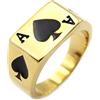 Ayoiow Anelli Uomo Acciaio,Anelli Punk Uomo Anello con Sigillo A Forma di Asso di Picche Oro Anello Dimensione:22